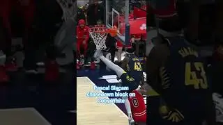Pascal Siacam block Coby White late in the 4th Quarter..#basketballworld #nbafan #lakers