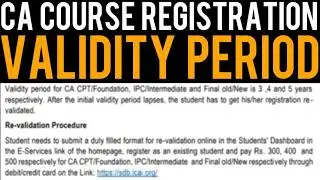 CA EXAMS MAY 21 | CA Course Registration Validity Period | CA Foundation,Inter,Final Validity Period
