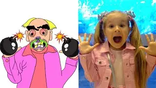 Diana and Roma Play at childrens City Dubai Funny Drawing Meme 😂 | Funny Diana Roma Drawing Meme😂🤣