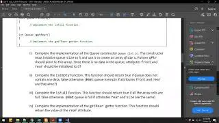 Queue data structure in C++ using array