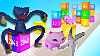 Huggy Wuggy. Jelly run 2048 VS Don't Slice The Cats. Gameplay Android Games
