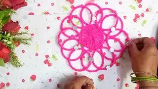 Wall hanging with bangles | Easy wall corner diy | wall decoration | easy diy#wallart #wallhanging 