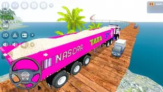 New TATA Big Trailer Truck heavy Driving full Loaded Material in Gameplay Bus Simulator indonesia