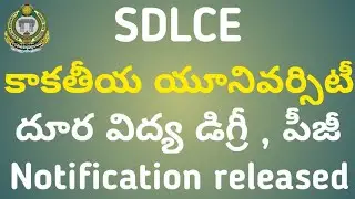Kakathiya University distance education SDLCE 2021-2022 Degree,PG Admission open