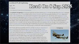 Lockheed P-38 Lightning (No AI) - 8 September 2025