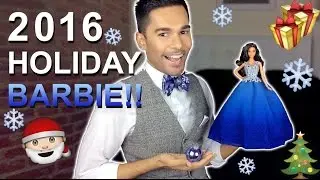 2016 HOLIDAY Barbie Doll - Blue Dress - Barbie Collector - Review