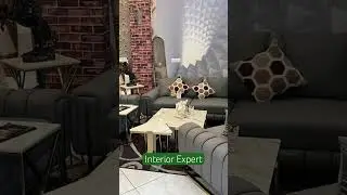 Modern Luxury Living Room | Wooden Console, Fire Console, Ceramic Table & PVD Legs Sofa | #homedecor