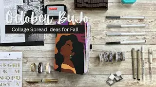 COLLAB: October 2022 Bullet Journal Fall Theme Collage Spread | Magazine Challenge | Journal with Me