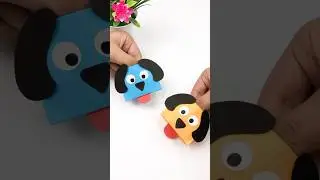 Origami Dog Puppet #shorts #short #diy #trending #viralshorts ￼#puppy #artandcraft