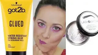 💜Brwi na KLEJ do włos&oacute;w💜Lepszy od LASH BROW?💜Por&oacute;wnanie💜| Creepy in Pink