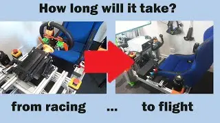How fast can I switch the motion rig from racing to flight simulation?