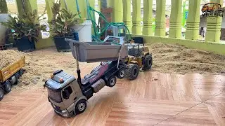 Realistic RC Construction Teamwork in Action! Fixing and Loading with Huina & Volvo 🚧🚜