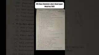12th class  Chemistry Lahore board Group 1 paper 2025 Class 12 English paper Morning Time
