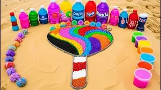 How to make Finger Heart with Rainbow Orbeez, Coca Cola & Balloons of Fanta, 7up, Sodas vs Mentos