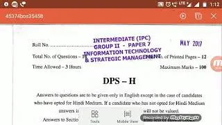 CA- IPCC Important Chapters in ITSM