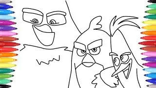 Angry Birds Movie Coloring Pages for Kids, How to Draw Angry Birds for Kids