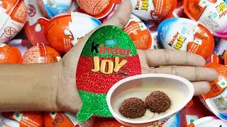 500! NEW! Colored Glitter Kinder Joy opening ASMR - A lot of Kinder Surprise egg toys Part-150