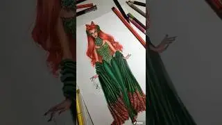 Desenhando Hera Venenosa | #desenho #croquis #fashiondesigner #poisonivy