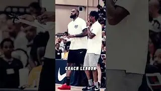 LeBron coaching his son Bryce at Peach Jam #basketball #nba  #lebronjames #coaching #shorts