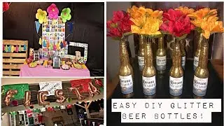 DIY / How to : Extremely Easy Glitter beer bottles | Party ideas
