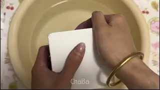 Original ASMR | Pure White Magnesium Chalk Block Dropping into Water, Bird Chirps & Mud Mixing