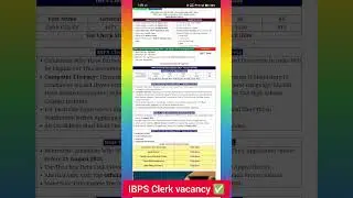 IBPS Clerk vacancy|sarkari job|sarkari result|sarkari exam|clerk#vacancy#shorts#trending