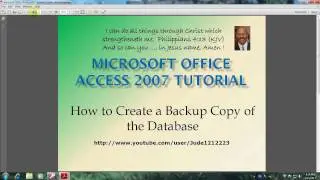 Access 2007 Tutorial How to Create a Backup Copy of the Database