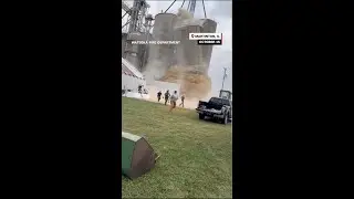 Grain bin elevator collapses in Illinois