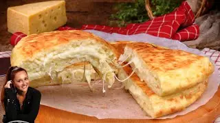 🧀 Самый ЛЕНИВЫЙ сырный ХАЧАПУРИ c творогом без замеса теста на сковороде Люда Изи Кук, обед, ужин