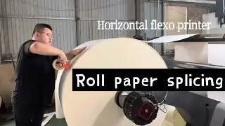 Unwinding roll paper splicing for horizontal flexo printing machine