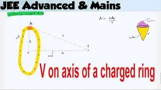 17) Physics | electrostatics JEE Adv |▪︎potential on axis of uniformly  charged ring