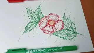 رسم سهل | رسم زهرة خطوة بخطوة للمبتدئين | رسومات | تعلم رسم زهرة | رسم زهرة بالتنقيط | رسم الرسم