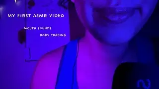 first ASMR video 🌙  mouth sounds + tracing for sleep + tingles