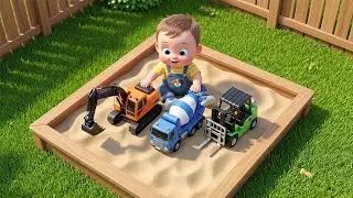 Little Engineer’s Sandbox Adventure! 🚜 Construction Toy Song for Kids 🏗️