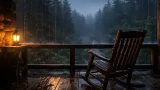 Chuva Forte e Trovões na Varanda do Chalé/ Heavy Rain & Thunder on a Cabin Porch