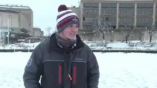 First-time ice fishers hit Lake Mendota on snowy day