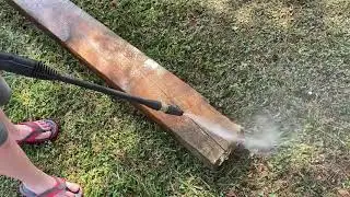 Pressure Washing Reclaimed Wood Beams