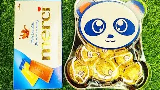 Satisfying video ASMR, teddy  bear chocolate candies chocolate,  Merci chocolates🍬🫶🍭&hearts;️🍫👍💯😋😋🍪🤩