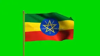 Ethiopia National Flag HD | World Countries Green Screen Flag animation loop | Royalty Free Footages