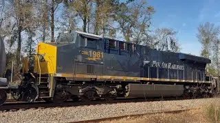 CSXT 1981 Pan Am Heritage Unit at Mid DPU on X492-10 at Richmond Hill, GA