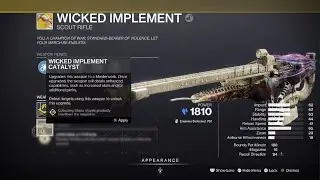 What to do after getting the Wicked Implement catalyst