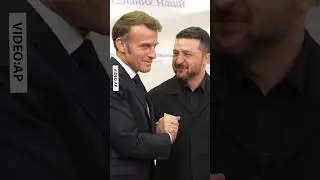 😍Look at how Macron hugged Zelensky when they met