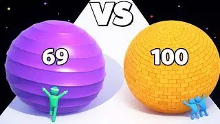 GYM Ball Run 💪🔥 vs Rescue Push &infin; ASMR 😌🎧 Satisfying 2048 Ball Runner Gameplay Android iOS QW6433