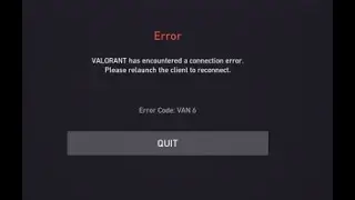 Valorant has encountered a connection error code: VAN 6 Fixed 2020
