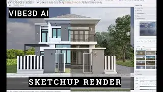 Рендер экстерьера модели, созданный в SKETCHUP в QUICKTime / Vibe 3D AI