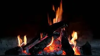 Relaxing Fireplace sounds real open fire 4 hours HD