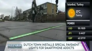 Dutch town installs special pavement lights for smartphone addicts