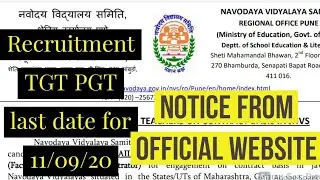 Navodaya vidyalaya samiti TGT PGT recruitment 2020