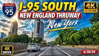 🛣️ New England Thruway | I-95 South  New York | 4K Scenic Road Trip - 6/30/24