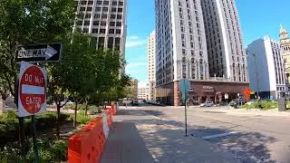 Driving Detroit - Urban Architecture - Exercise at Cadillac Square - Drink Water
